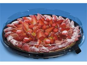 KUCHEN- UND TORTENPLATTE HAUBE  rund &Oslash; 255mm - H&ouml;he 40 mm, transparent