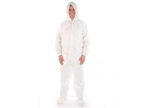 OVERALL  Gr&ouml;sse L, aus Vlies, mit Kapuze, weiss
