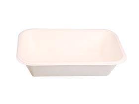 SCHALE BAGASSE  rechteckig, 21.5 x 14 x 3.7 cm weiss