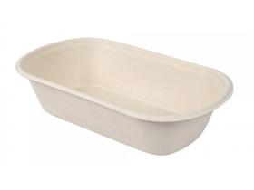 MENUSCHALE BAGASSE  ungeteilt, 23.5 x 13 x 7 cm, natur