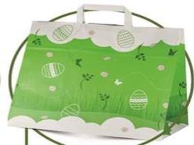 PAPIERTRAGETASCHEN BEDRUCKT  36 + 24 x 30 mm, Happy Easter