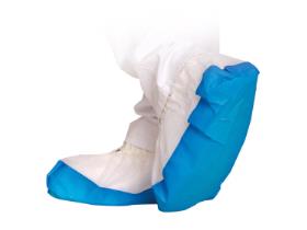 UEBERSCHUHE  weiss-blau, CPE, L&auml;nge 40 cm, STRONG