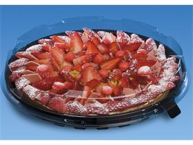 KUCHEN- UND TORTENPLATTE HAUBE  rund &Oslash; 285 mm - H&ouml;he 30 mm, transparent