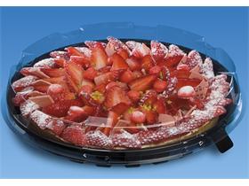 KUCHEN- UND TORTENPLATTE HAUBE  rund &Oslash; 285 mm - H&ouml;he 40 mm, transparent