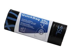 ABFALLSAECKE QUICK-BAG OKS  35 Lt. 580 x 600 + 60 mm grau m. Zugband