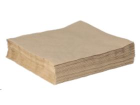 SERVIETTEN 1-LAGIG NATUR  33 x 33 cm, 1/4 Falz, braun