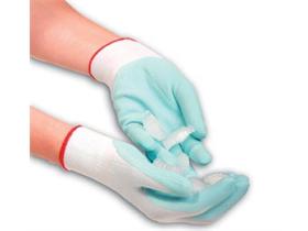 HANDSCHUHE NYLON  24 cm, BABYBLUE, S, weiss-blau