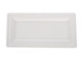 TELLER BAGASSE  rechteckt, 26 x 13 cm, weiss
