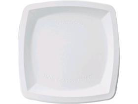 TELLER BAGASSE  quadratisch, 20 x 20 cm, weiss