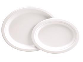 TELLER BAGASSE  oval, 23 x 16 cm, weiss