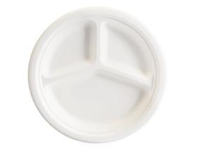 TELLER BAGASSE  rund, &oslash; 26.3 cm, 3-teilig, weiss