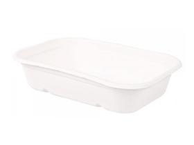SCHALE BAGASSE  rechteckig, 500 ml, weiss