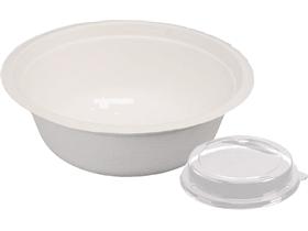 SALATSCHALE BAGASSE  &oslash; 19.4 cm, H&ouml;he: 5.2 cm, 900 ml, weiss