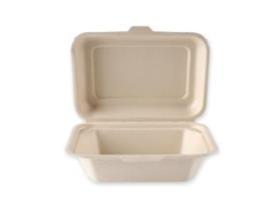 LUNCHBOX BAGASSE  rechteckig, 17 x 12.5 x 4.9 cm, natur