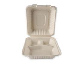 MENUBOX BAGASSE  3-teilig, 22.5 x 20 x 9 cm, natur