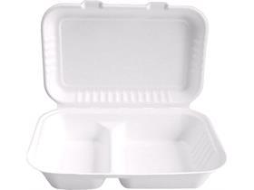 MENUBOX BAGASSE  2-teilig, 24.5 x 16 x 6.2 cm, weiss