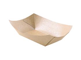 KARTONSCHIFFCHEN  12.5 x 8.8 x 3.8 cm, braun, beschichtet