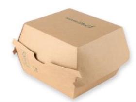 HAMBURGERBOX KARTON  aus braunem Karton, 105 x 105 x 85 mm