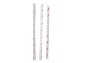 TRINKHALME PAPIER  rot/weiss, geh&uuml;llt, &oslash; 6 mm, L&auml;nge 197 mm