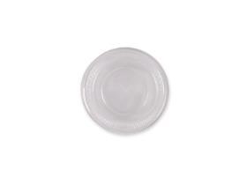 FLACHDECKEL BIO PLA  PLA, transparent, Halmkreuz, &Oslash; 95 mm