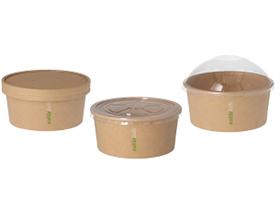 MENUSCHALE KARTON  braun, &oslash; 14 / H: 10.3 cm, 900 ml, m.D.