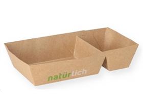 SNACKSCHALE KARTON  mit Dipfach, 165 x 85 x 35 mm