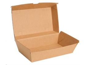 MENUBOX KARTON  braun, 205 x 107 x 77 mm, m. Klappdeckel