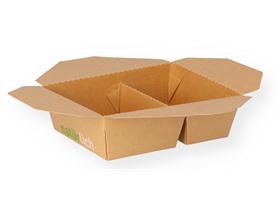MENUBOX KARTON 2-TEILIG  braun, 215 x 158 x 48 mm, 600/900 ml