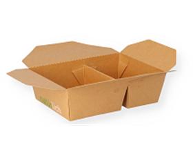 MENUBOX KARTON 2-TEILIG  braun, 215 x 158 x 65 mm, 800/1200 ml