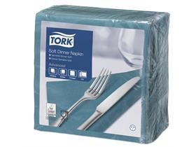 SERVIETTEN TORK SOFT  3-lagig, 39 x 39 cm, 1/4 Falz, blaugr&uuml;n