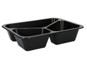 MENUSCHALE 3-TEILIG  3-teilig schwarz, mikrowellengeeignet