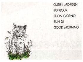 TISCHSET KATZE  "Guten Morgen Katze", 28 x 39 cm
