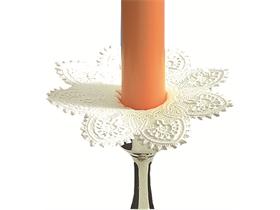 KERZENMANCHETTEN  &oslash; 10 cm, weiss, Spitzenpapier