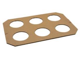 BECHERTRAGEBRETT  aus Karton f&uuml;r 6 Becher,2dl + 3dl Becher