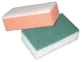 PADSCHWAMM  15 x 9 x 4.5 cm, weiss/grün