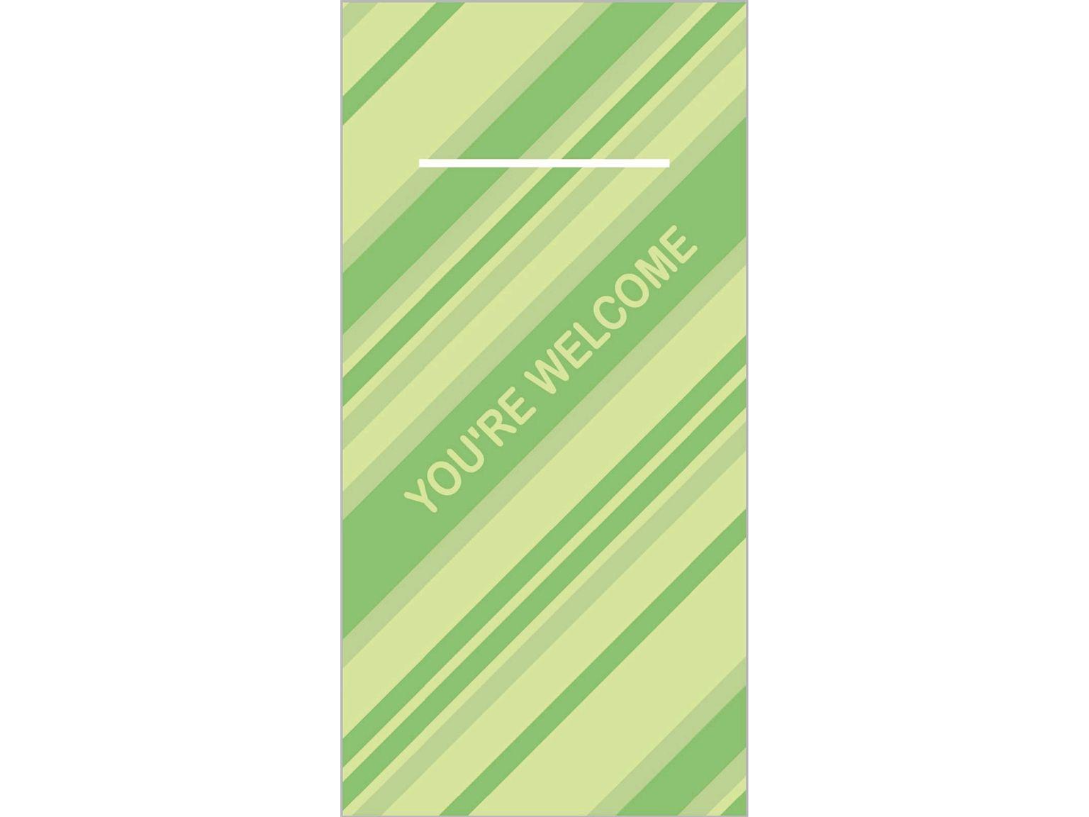 BESTECKTASCHEN  AIRLAID  40 x 40 cm, "you're welcome" fresh-grün