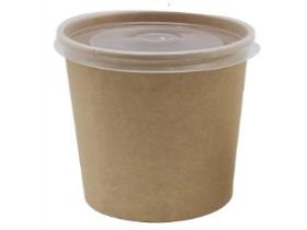 RUNDBECHER KARTON  braun, 355 ml, &oslash; 96 mm, H: 78 mm, PE