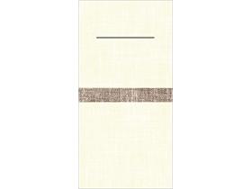 BESTECKSERVIETTEN AIRLAID  40 x 40 cm, 1/8 F. "JOE", creme/braun