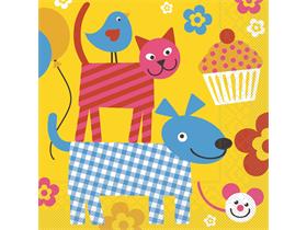 SERVIETTEN TISSUE  33 x 33 cm, 1/4 Falz, Tissue, HAPPY KIDS