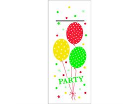 BESTECKSERVIETTEN AIRLAID  40x33cm 1/8 Falz, Party Ballon rot/gr&uuml;n