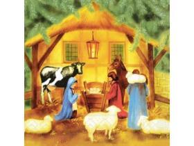 SERVIETTEN TISSUE  40 x 40 cm, "Weihnachtskrippe"