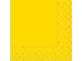 SERVIETTEN TISSUE  20 x 20 cm, UNI, gelb