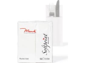 BESTECKSERVIETTEN SOFTPOINT  40 x 33 cm 1/8 Falz, UNI, weiss