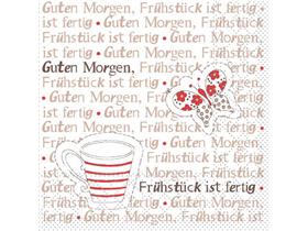 SERVIETTEN TISSUE  24 x 24 cm, Fr&uuml;hst&uuml;ck (rot-braun)