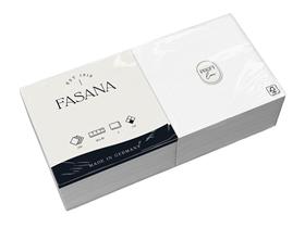 SERVIETTEN FASANA  40 x 40 cm, 2-lagig, 1/4 Falz, weiss