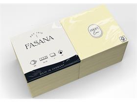 SERVIETTEN FASANA  24 x 24 cm, 3-lagig, 1/4 Falz, cr�me