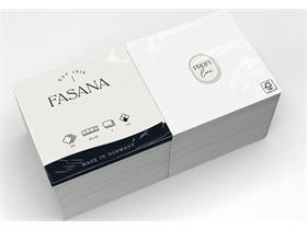 SERVIETTEN FASANA  40 x 40 cm, 3-lagig, 1/4 Falz, weiss