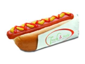 PAPIERBEUTEL HOT DOG  80 x 210 mm, Standarddruck "Fresh&Tasty"