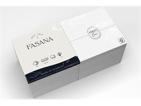 SERVIETTEN FASANA  40 x 40 cm, 3-lagig, 1/8 Falz, weiss