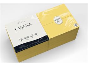 SERVIETTEN FASANA  40 x 40 cm, 3-lagig, 1/8 Falz,sonnengelb